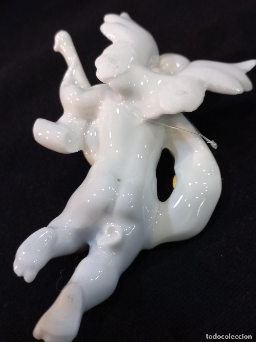 Antig&uuml;edades: ANGELITO colgar &uml;MIRETE &uml;10cm (blanco-oro) - Foto 8