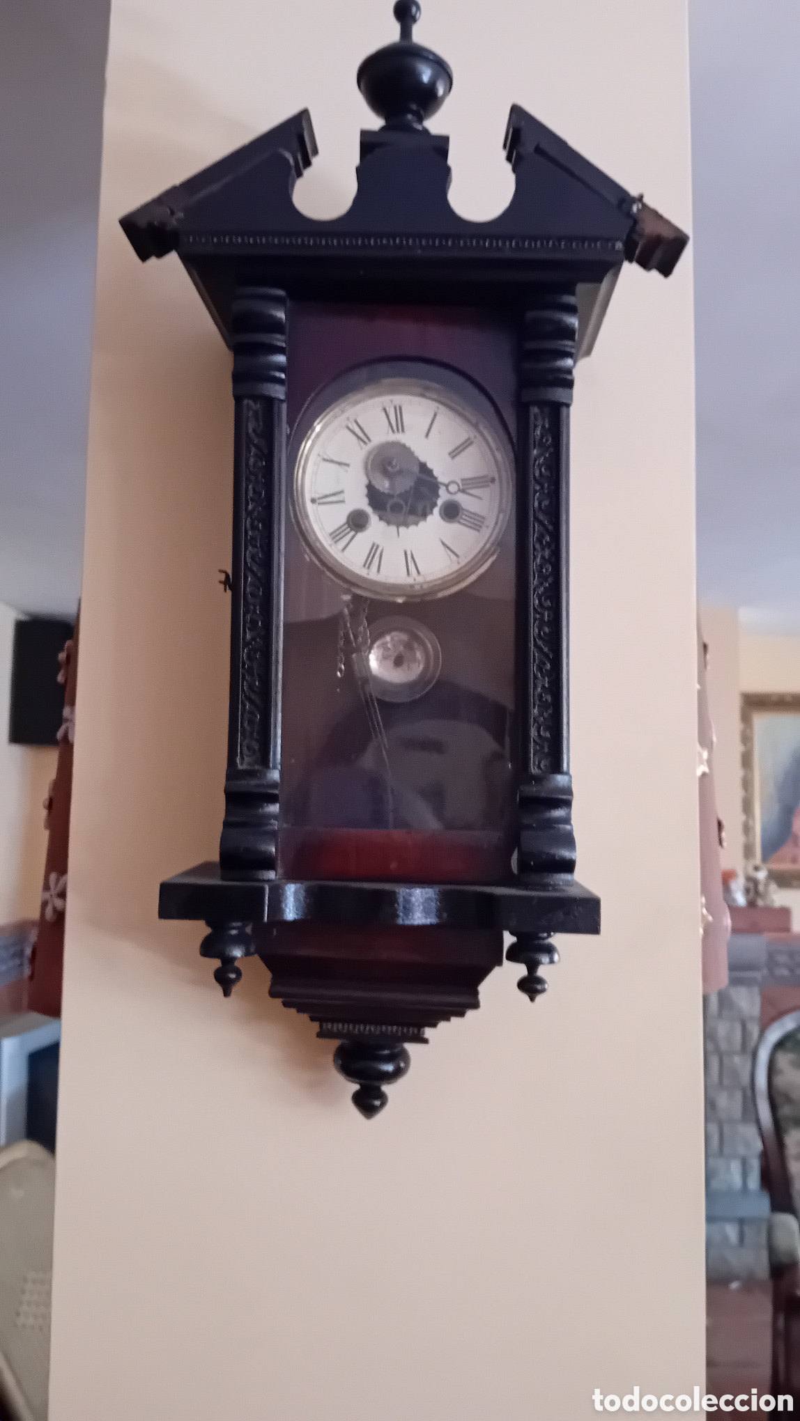 Antiques: Precioso reloj antiguo de nogal