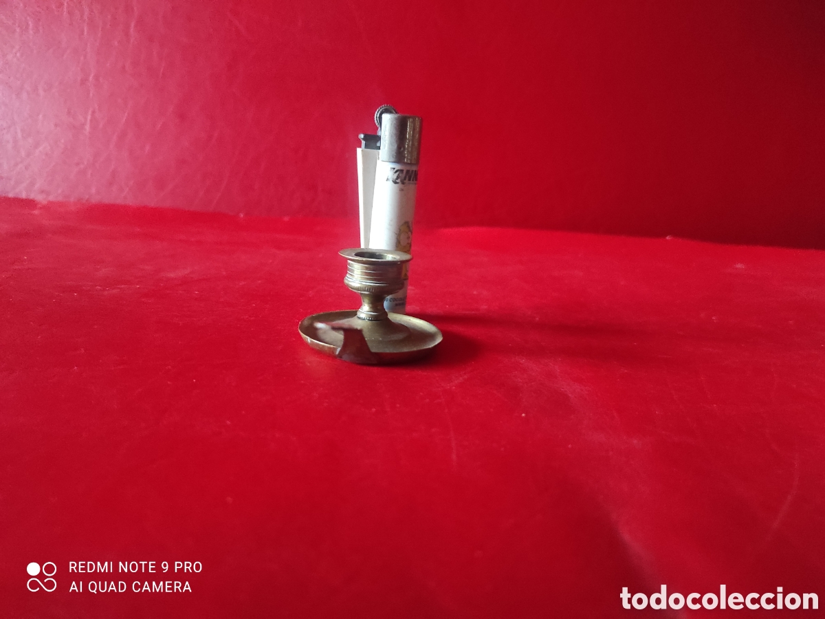Antig&uuml;edades: Mini portavelas en bronce o lat&oacute;n - Foto 3