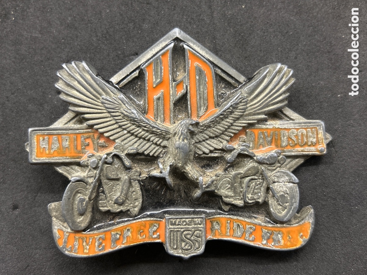 Antig&uuml;edades: Antigua hebilla Harley Davidson de hierro - Foto 1