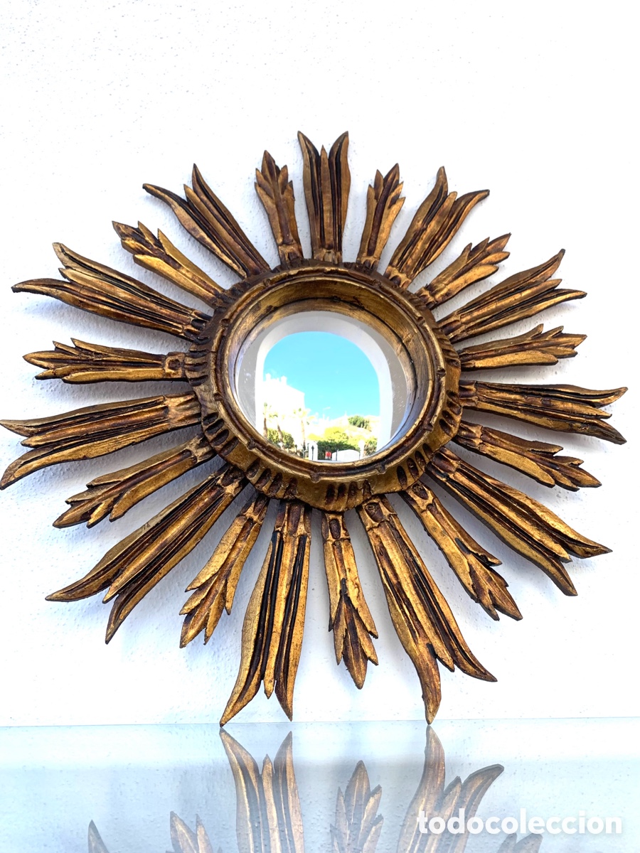Antig&uuml;edades: ANTIGUO ESPEJO SOL MADERA - Foto 11
