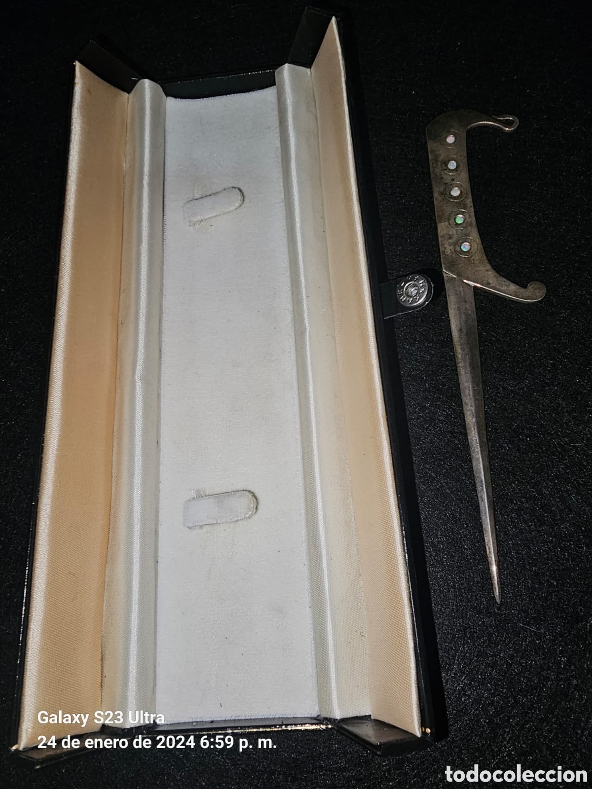 Antig&uuml;edades: Abrecartas plata dise&ntilde;o con 5 opalos. - Foto 5