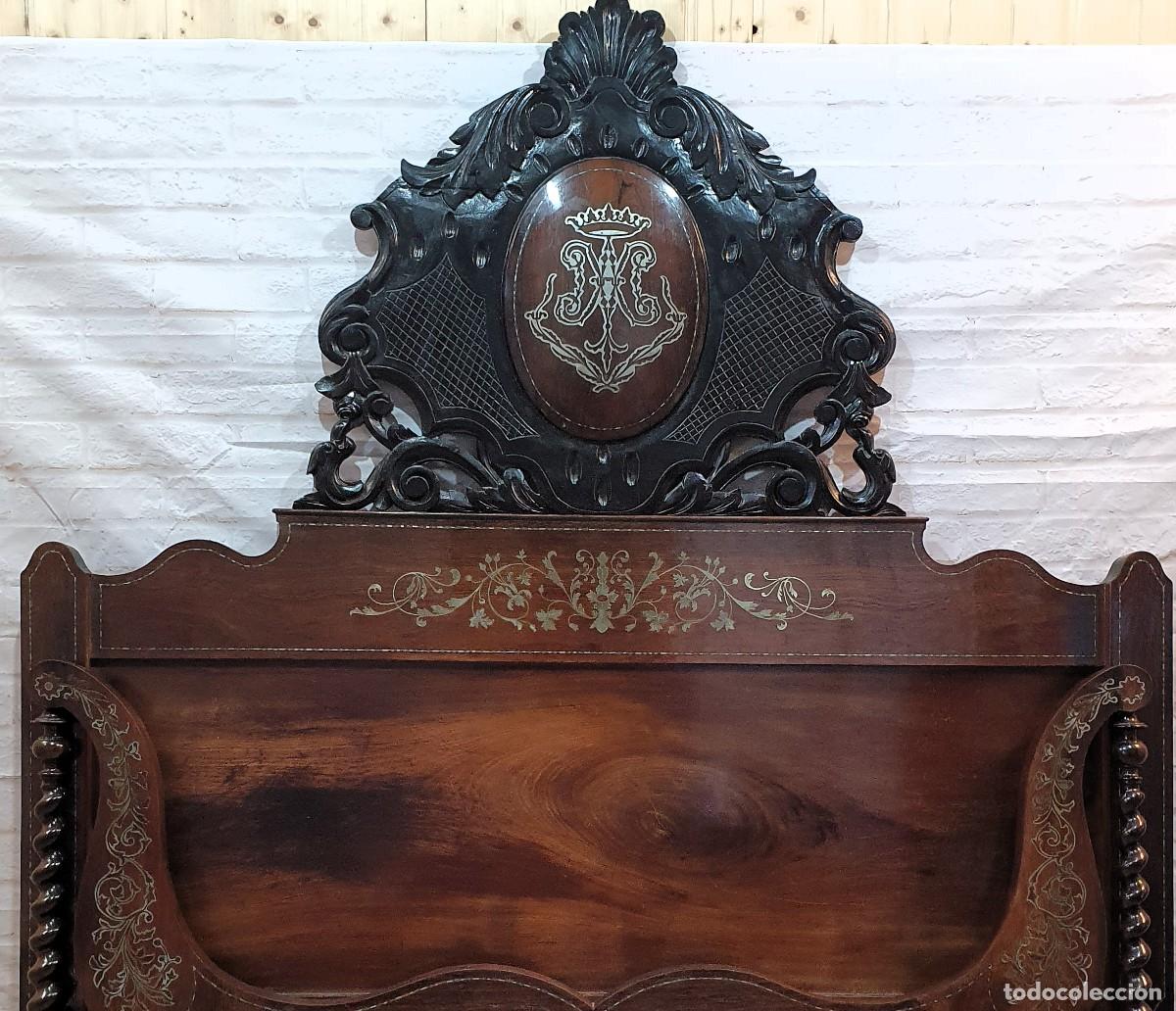 Antig&uuml;edades: Cama estilo Isabelino de 150 - Foto 2