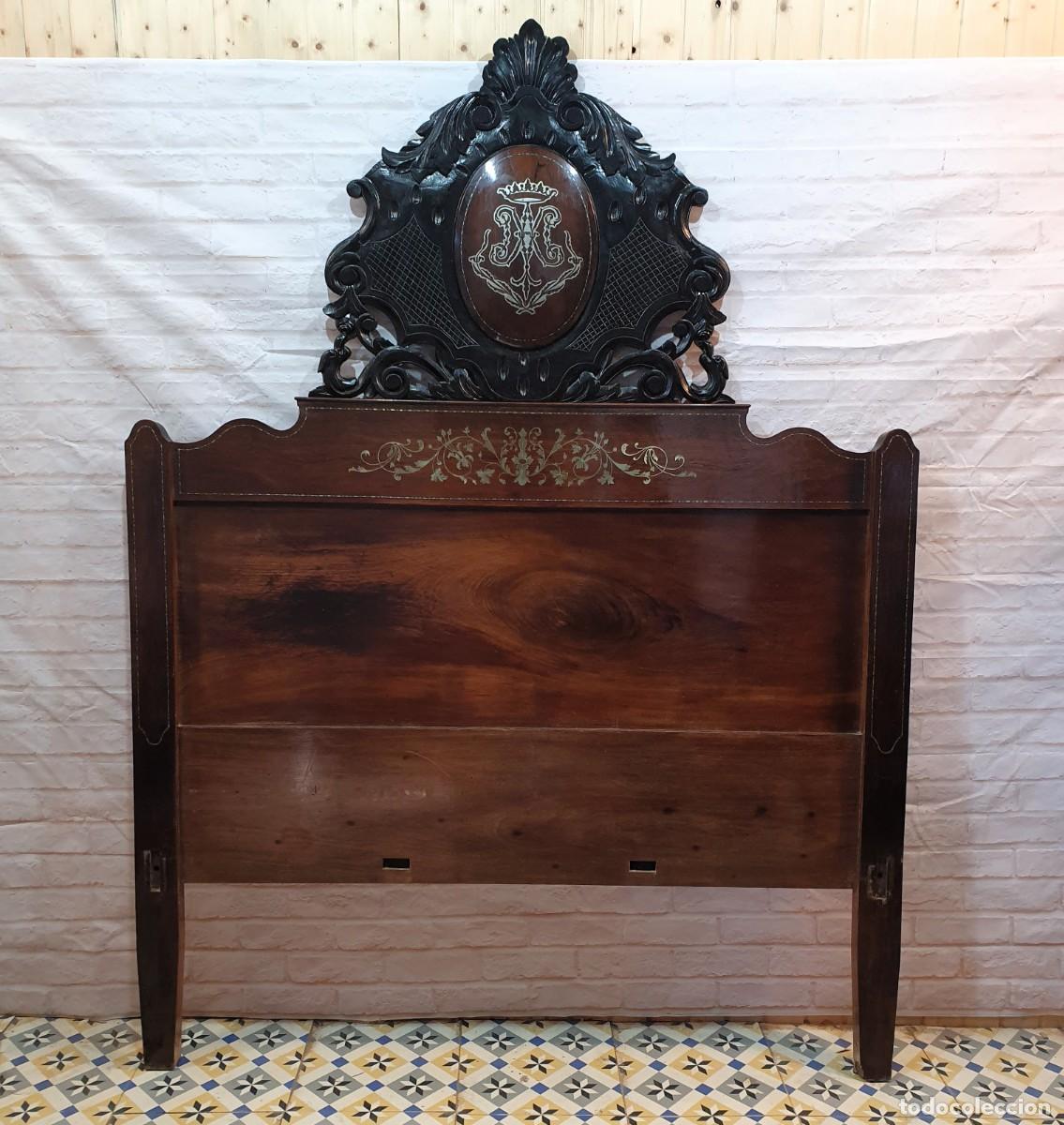 Antig&uuml;edades: Cama estilo Isabelino de 150 - Foto 4