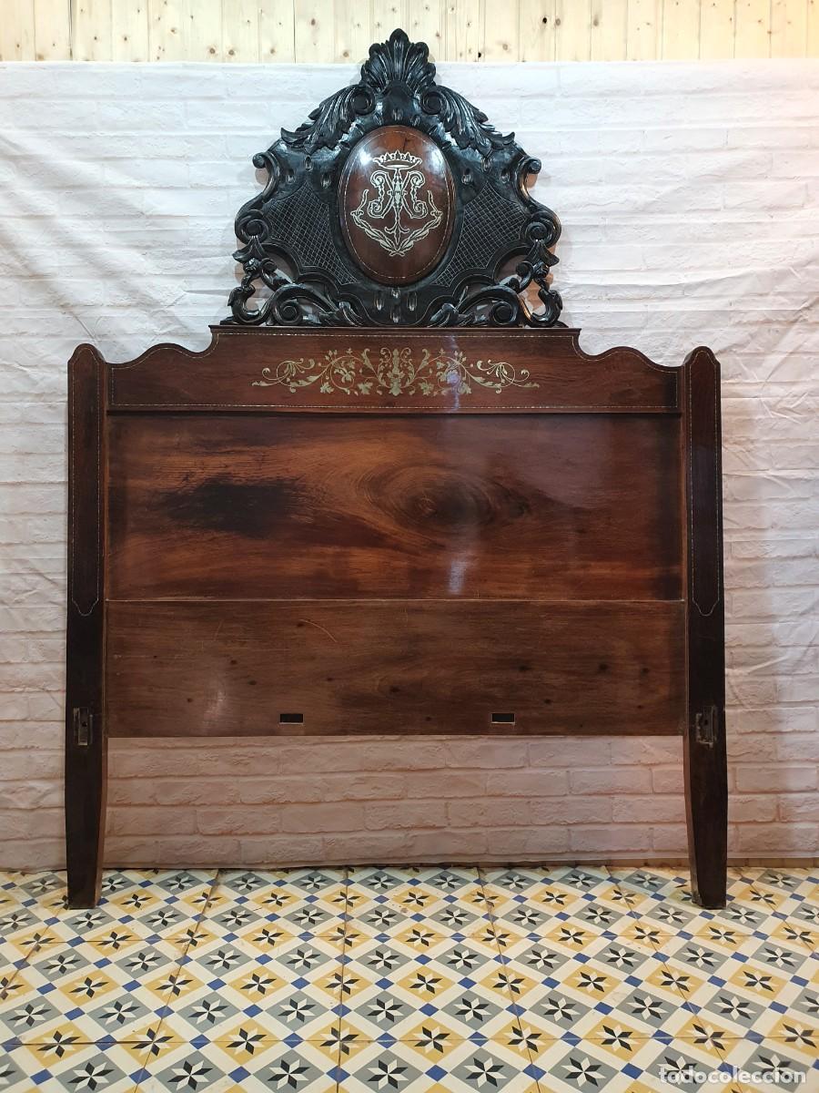 Antig&uuml;edades: Cama estilo Isabelino de 150 - Foto 8