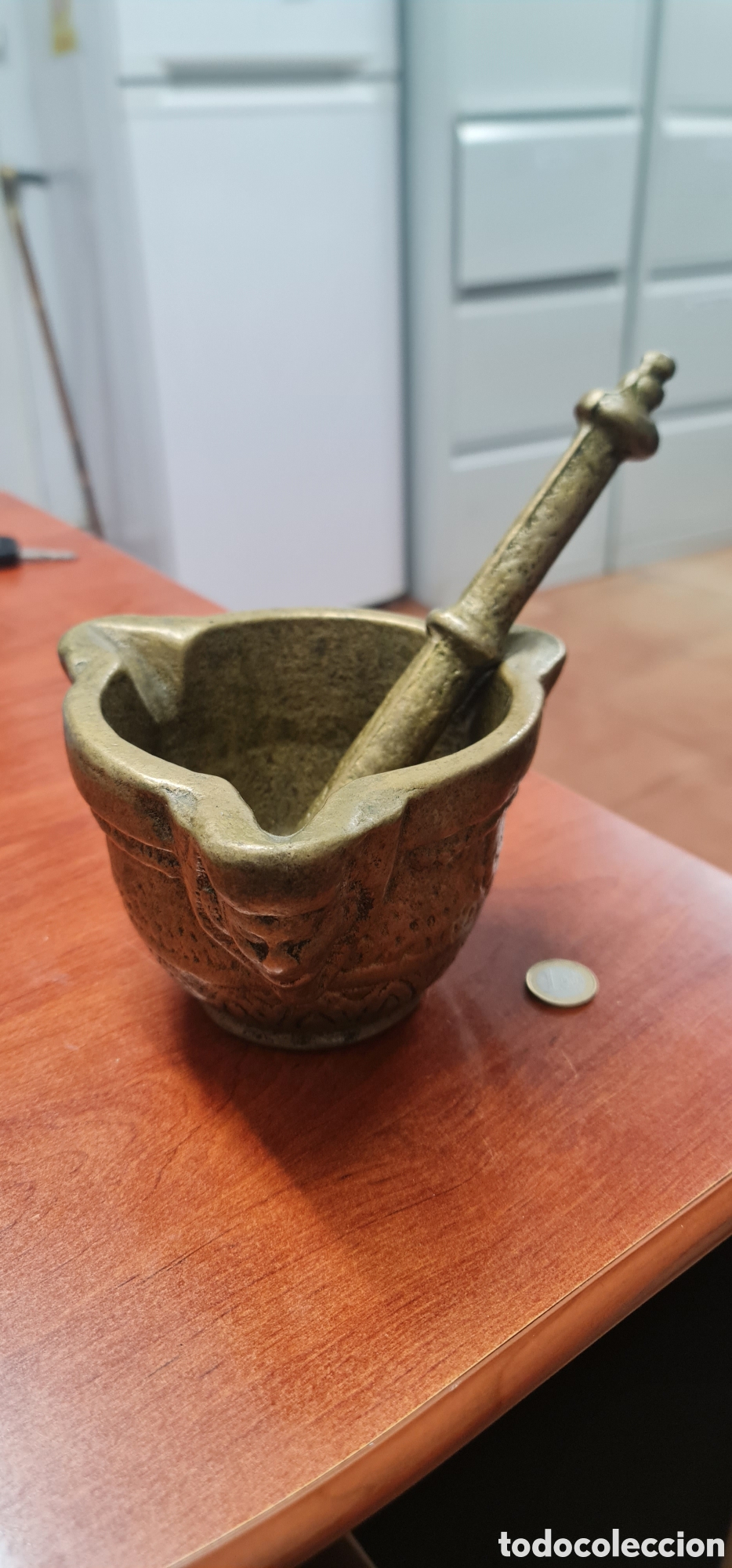 Antig&uuml;edades: GRAN MORTERO MUY ANTIGUO DE BRONCE MACIZO - Foto 7