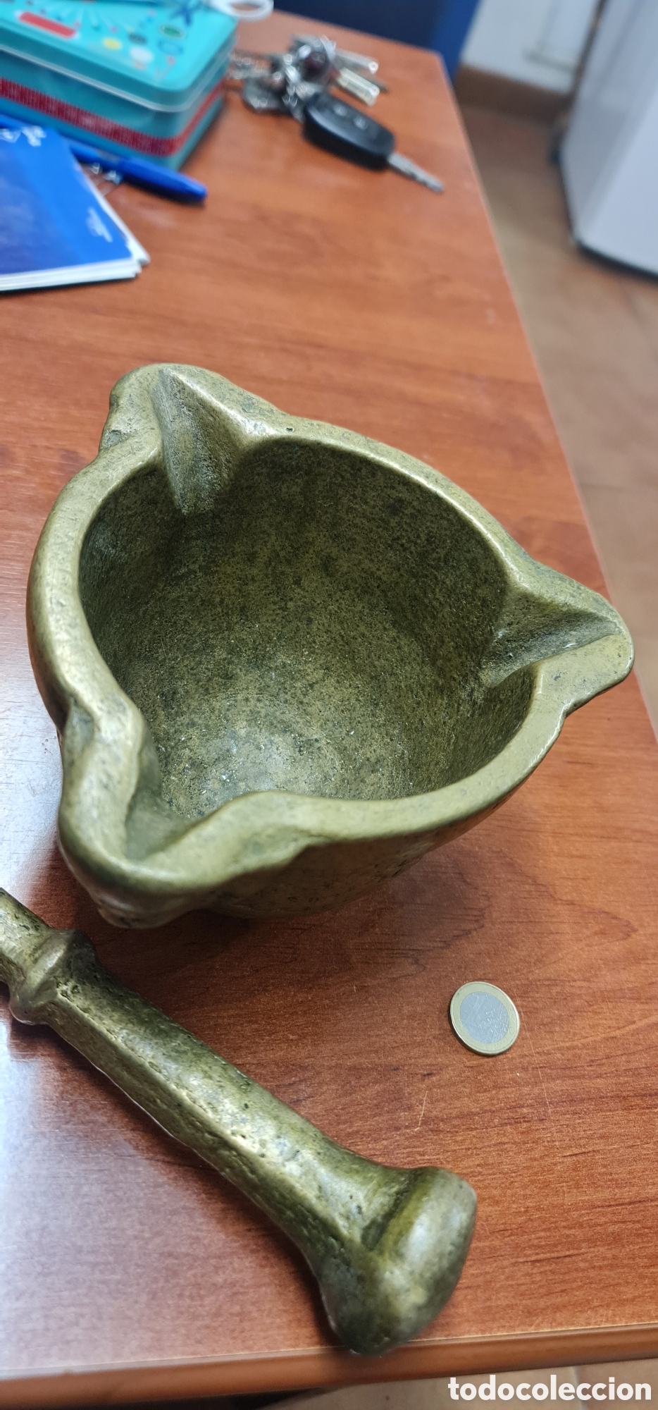 Antig&uuml;edades: GRAN MORTERO MUY ANTIGUO DE BRONCE MACIZO - Foto 14