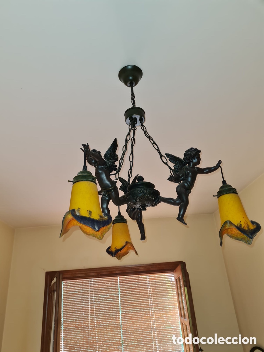 Antig&uuml;edades: L&aacute;mpara angelitos - Foto 1