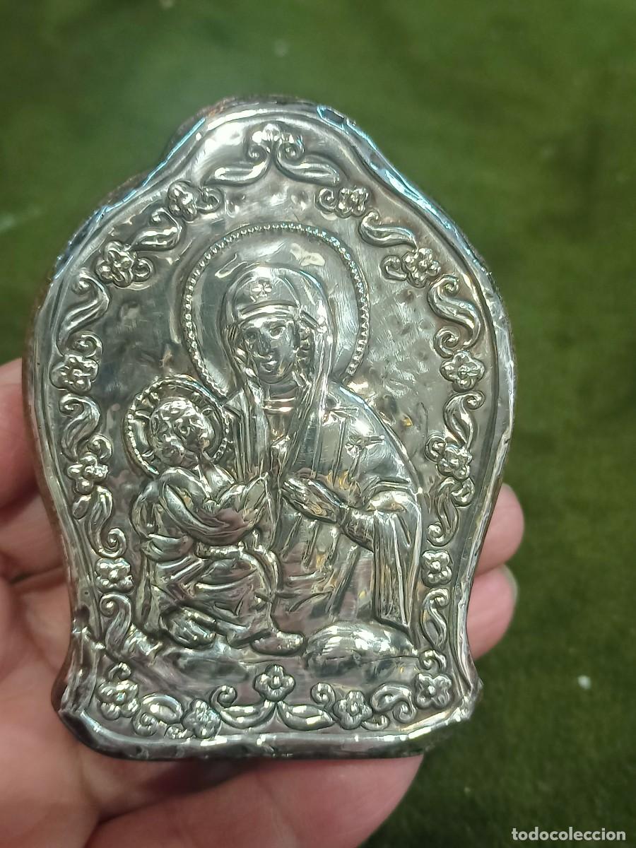 Antig&uuml;edades: Peque&ntilde;o icono de la virgen con ni&ntilde;o. REF-7269 - Foto 1