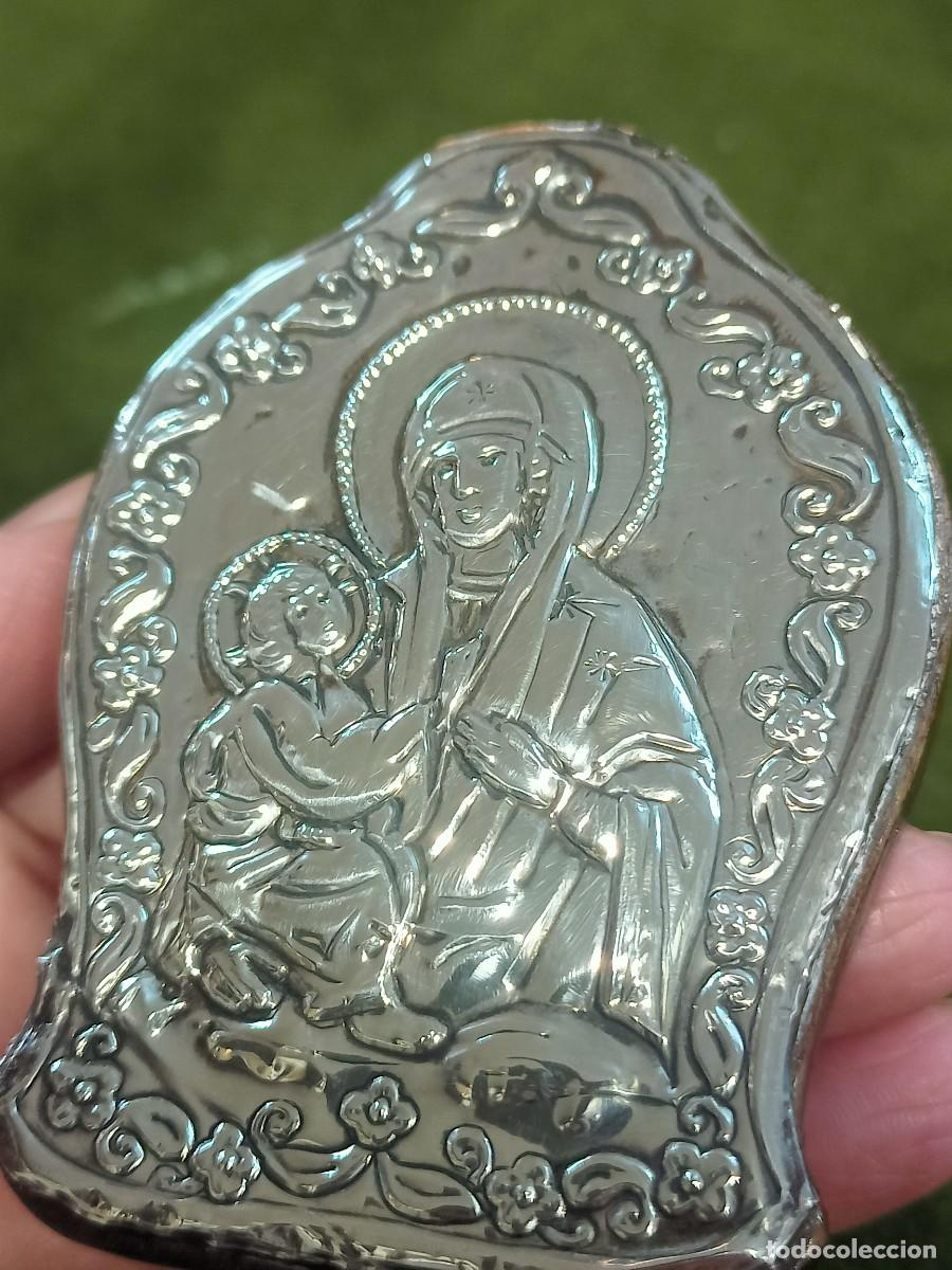 Antig&uuml;edades: Peque&ntilde;o icono de la virgen con ni&ntilde;o. REF-7269 - Foto 2