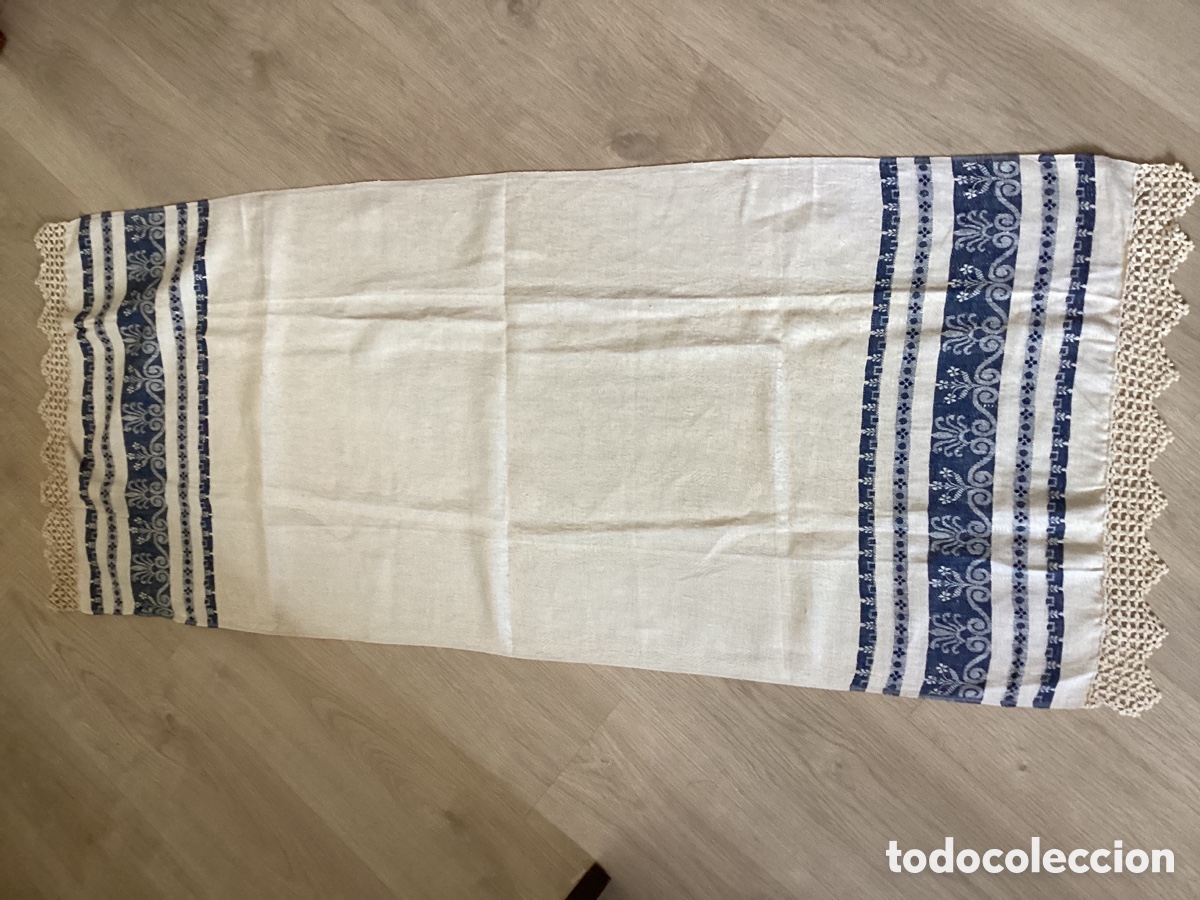 Antig&uuml;edades: TOALLA DE LINO CON CENEFA Y PUNTA DE CROCH&Eacute; - Foto 6