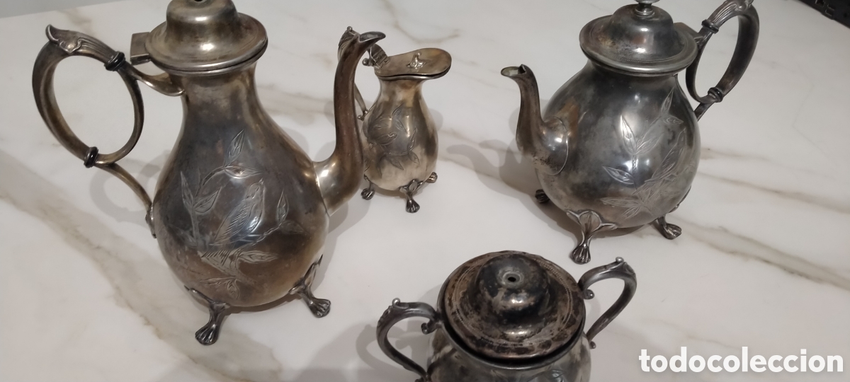 Antig&uuml;edades: Juego de caf&eacute; alpaca - Foto 3