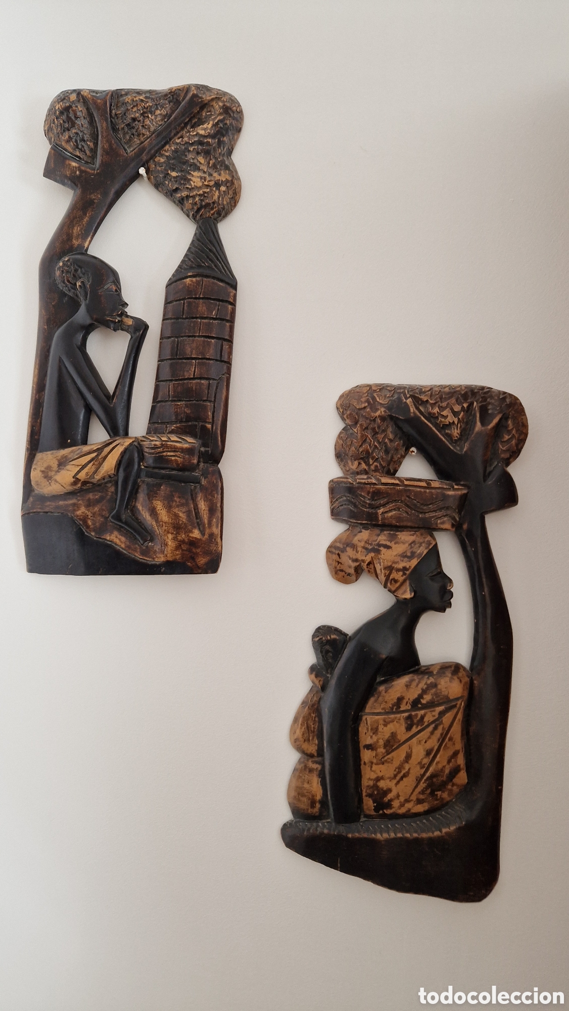 Antig&uuml;edades: Pareja Madera &Aacute;frica - Foto 1