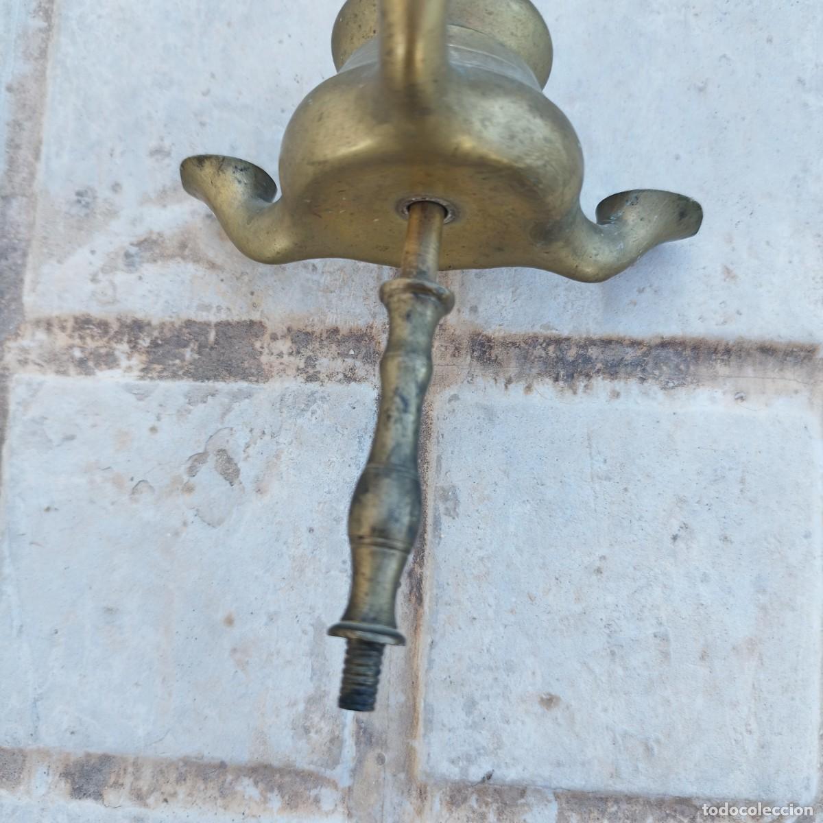 Antig&uuml;edades: Parte de L&aacute;mpara - Quinqu&eacute; de Bronce - - Foto 4