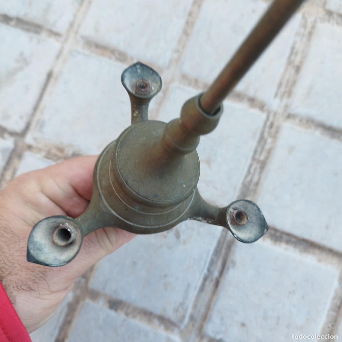 Antig&uuml;edades: Parte de L&aacute;mpara - Quinqu&eacute; de Bronce - - Foto 7