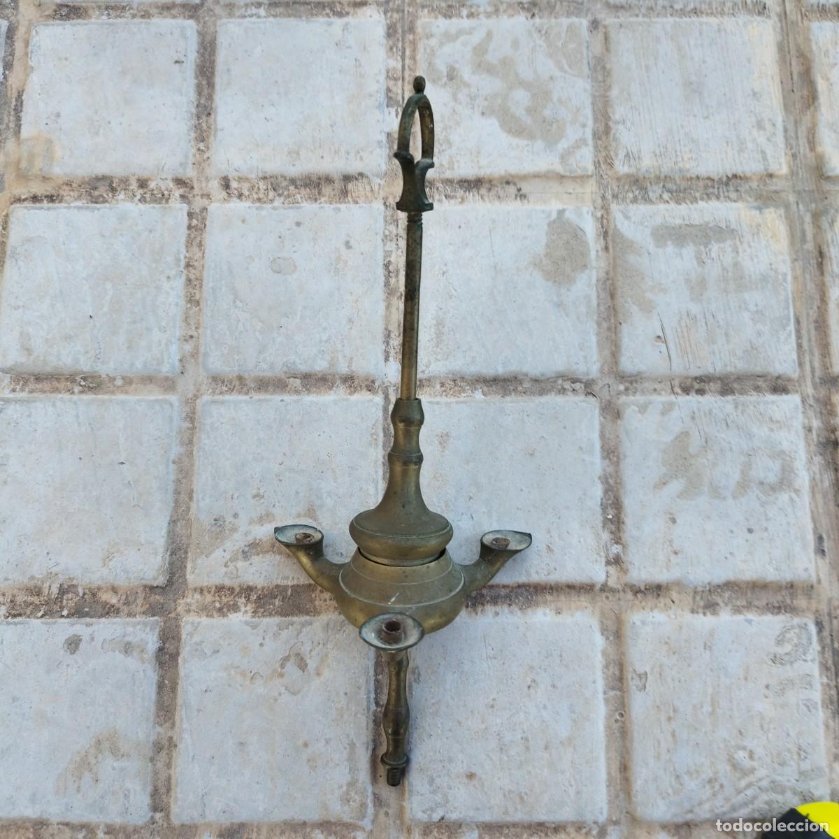 Antig&uuml;edades: Parte de L&aacute;mpara - Quinqu&eacute; de Bronce - - Foto 10