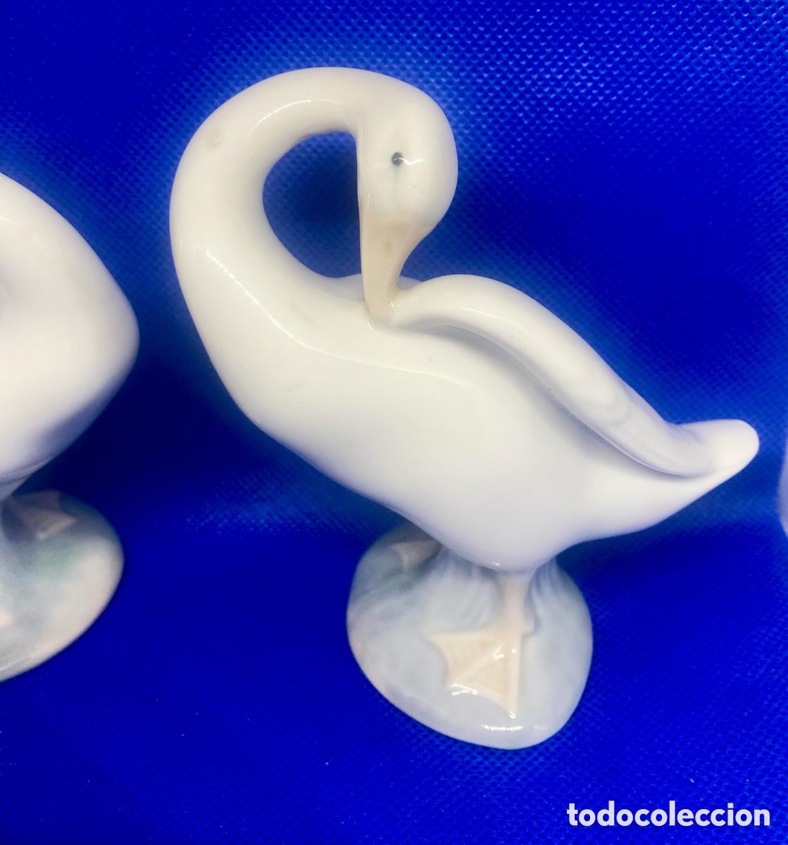 Antig&uuml;edades: PAREJA DE LLADR&Oacute; CISNES VINTAGE - Foto 2