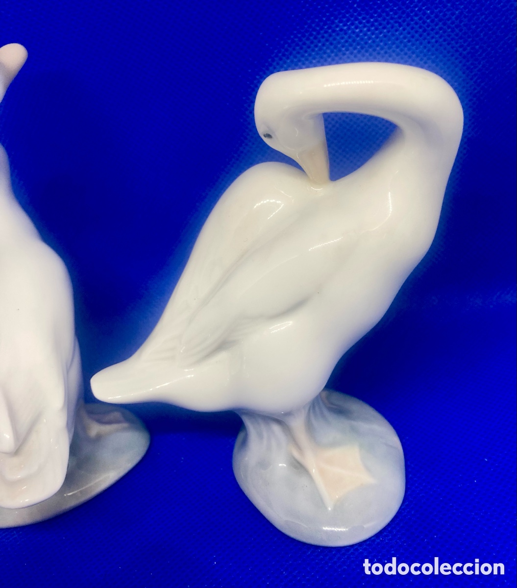 Antig&uuml;edades: PAREJA DE LLADR&Oacute; CISNES VINTAGE - Foto 5