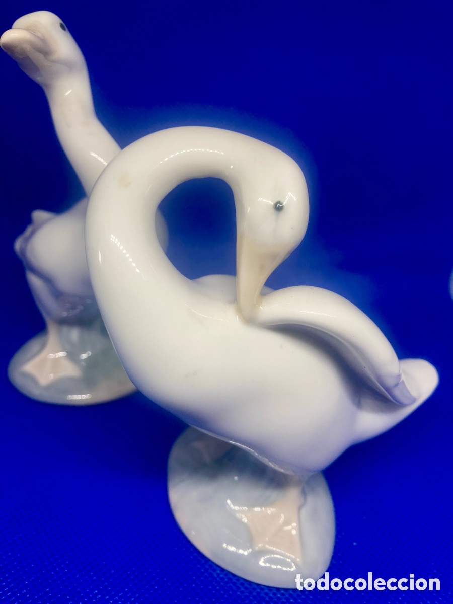 Antig&uuml;edades: PAREJA DE LLADR&Oacute; CISNES VINTAGE - Foto 8