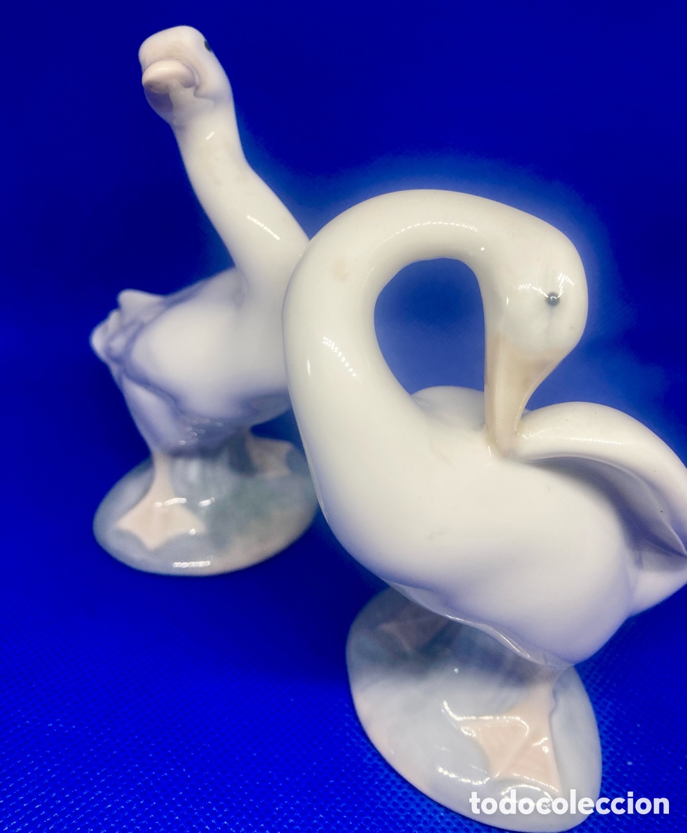 Antig&uuml;edades: PAREJA DE LLADR&Oacute; CISNES VINTAGE - Foto 9
