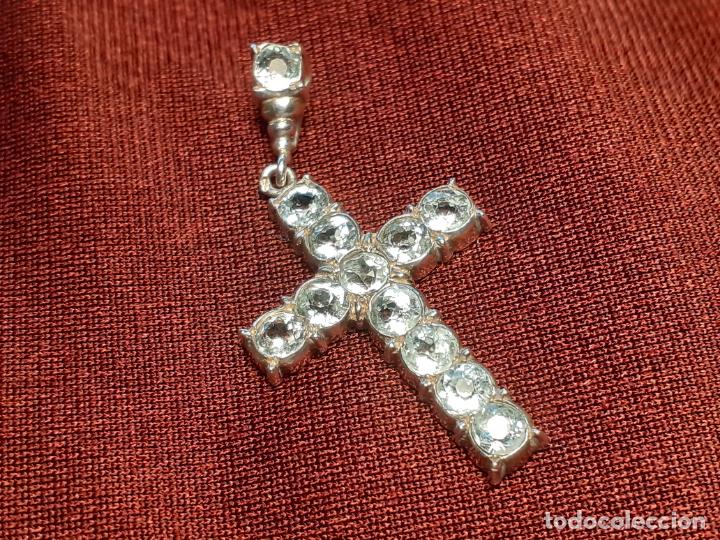 Antig&uuml;edades: Cruz de plata y aguamarinas - Foto 2