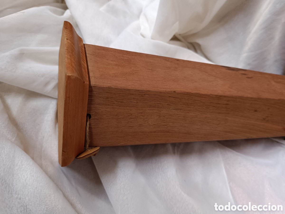 Antig&uuml;edades: Pie de lampara antiguo hexagonal de madera - Foto 12