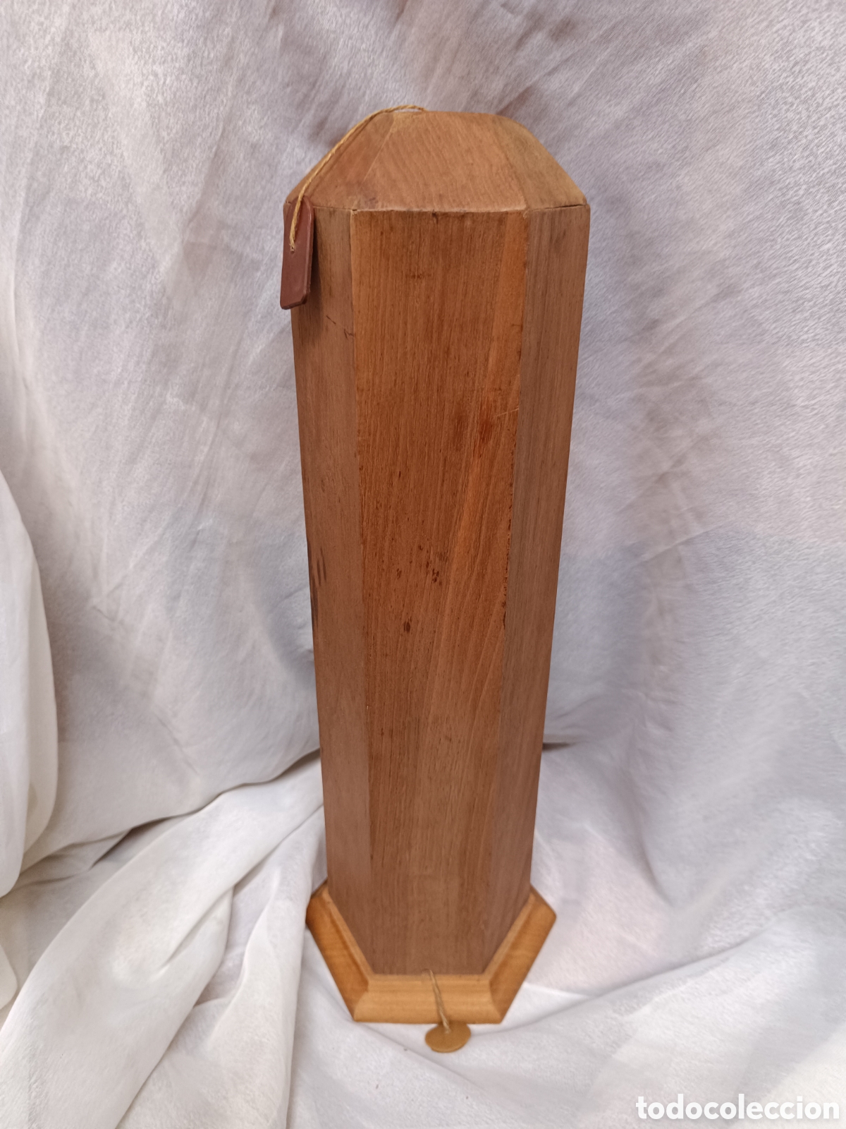 Antig&uuml;edades: Pie de lampara antiguo hexagonal de madera - Foto 13
