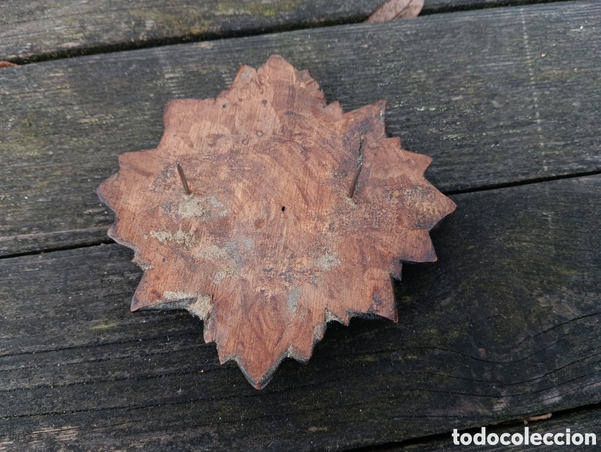 Antig&uuml;edades: Antiguo Remate Flor Madera Restaurar Mueble. - Foto 3