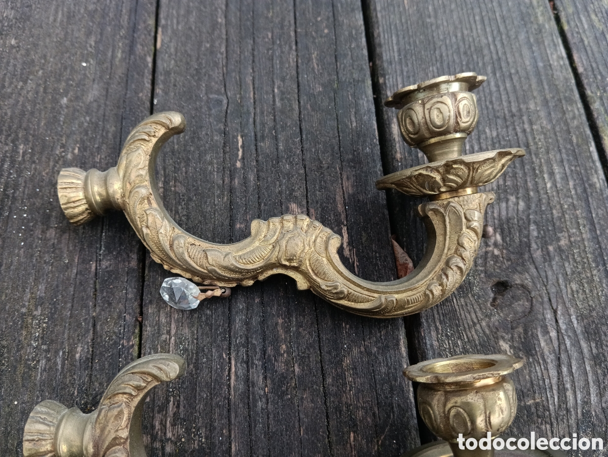 Antig&uuml;edades: Antiguos Brazos Bronce Restaurar L&aacute;mpara. - Foto 2