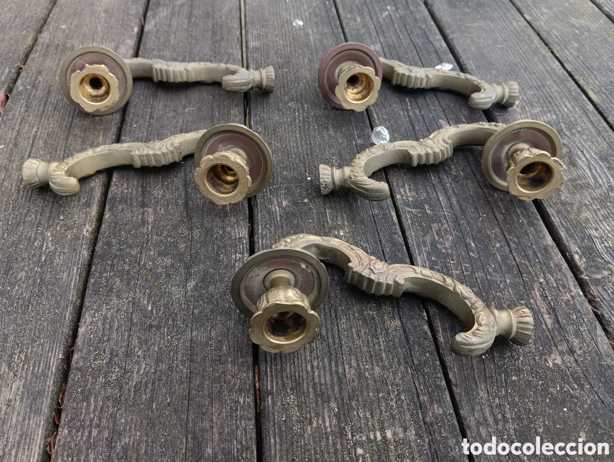 Antig&uuml;edades: Antiguos Brazos Bronce Restaurar L&aacute;mpara. - Foto 5