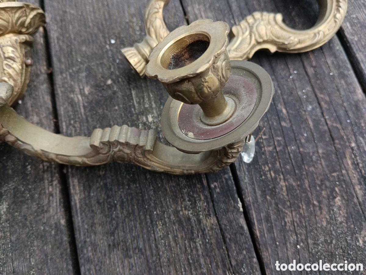 Antig&uuml;edades: Antiguos Brazos Bronce Restaurar L&aacute;mpara. - Foto 13