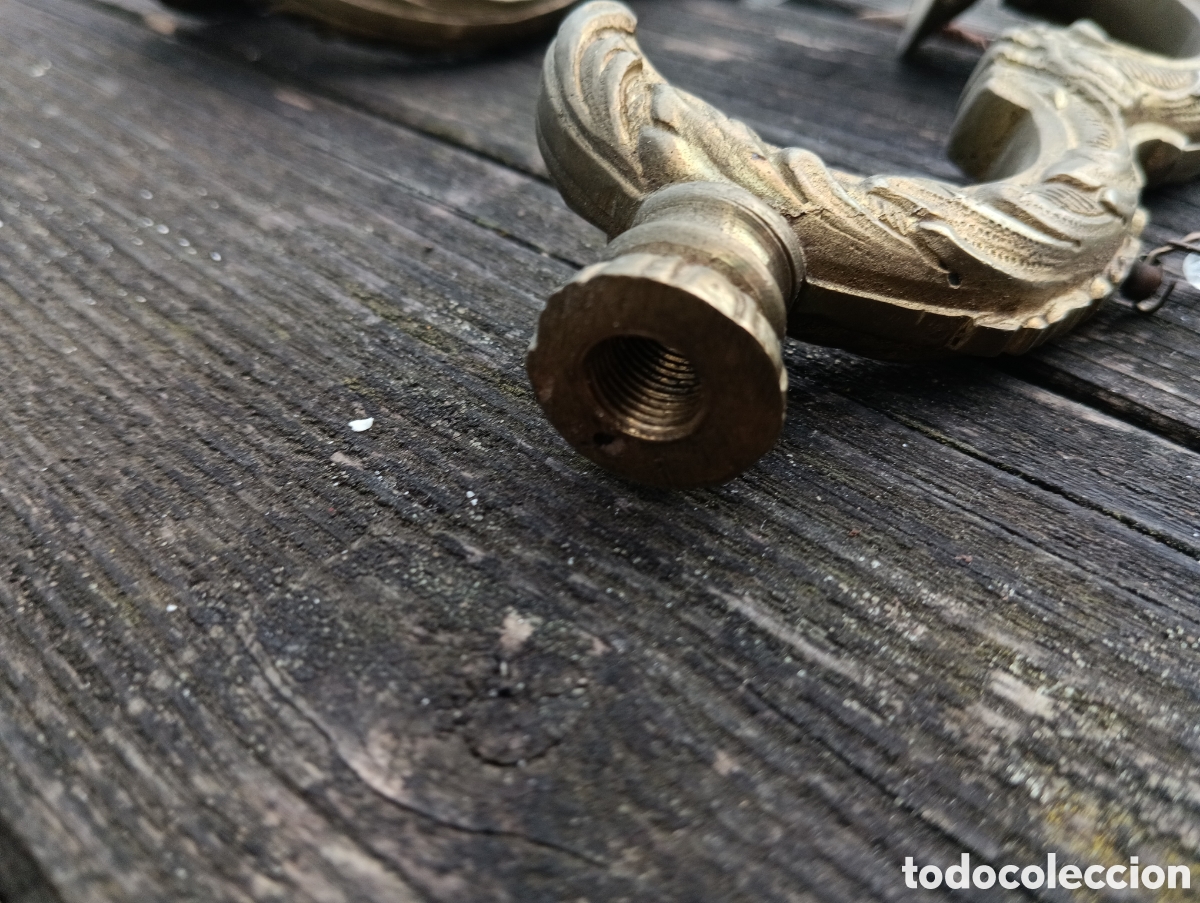 Antig&uuml;edades: Antiguos Brazos Bronce Restaurar L&aacute;mpara. - Foto 14