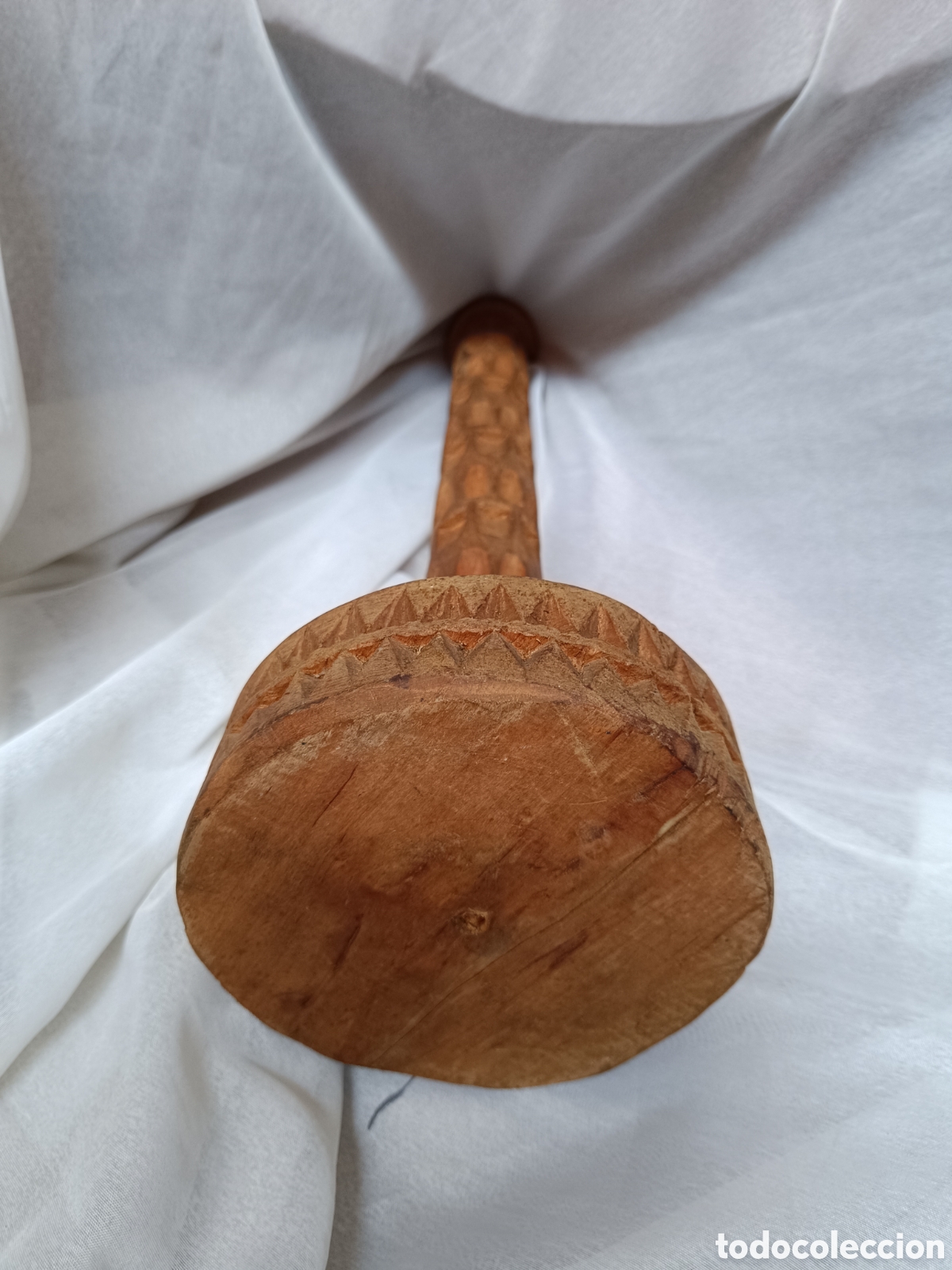 Antig&uuml;edades: Antiguo pie de lampara de madera tallada - Foto 8