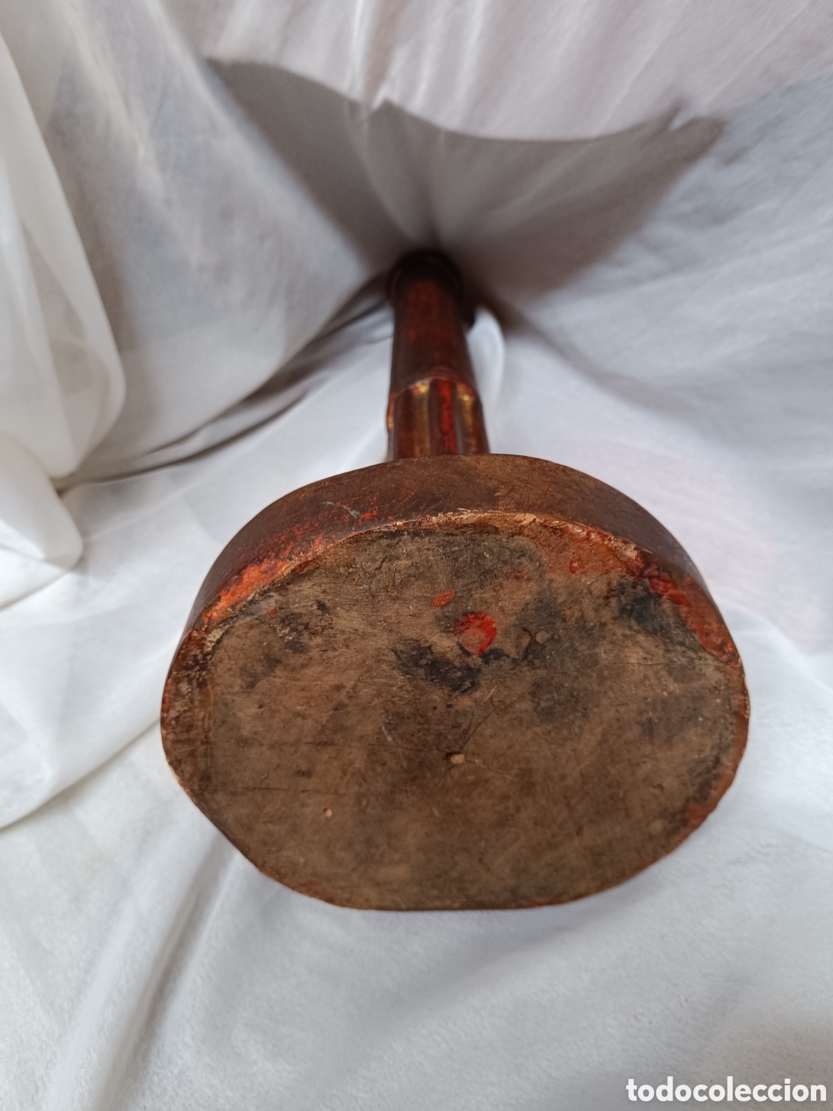 Antig&uuml;edades: Antiguo pie de lampara de madera tallada - Foto 6