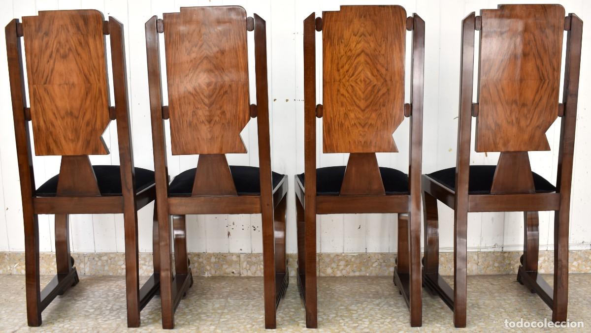 Antig&uuml;edades: CONJUNTO DE CUATRO SILLAS ART DEC&Oacute; - Foto 2