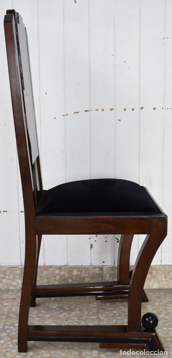 Antig&uuml;edades: CONJUNTO DE CUATRO SILLAS ART DEC&Oacute; - Foto 4
