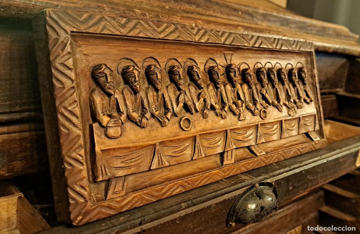 Antig&uuml;edades: Tallada en Madera La Santa Cena en Relieve - Foto 1