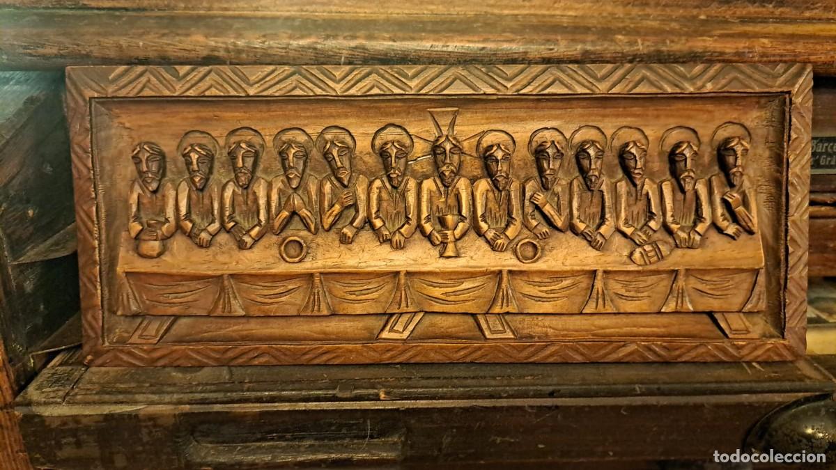 Antig&uuml;edades: Tallada en Madera La Santa Cena en Relieve - Foto 3