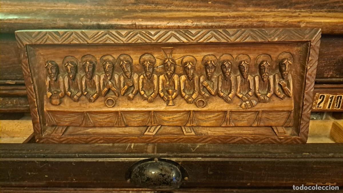 Antig&uuml;edades: Tallada en Madera La Santa Cena en Relieve - Foto 4
