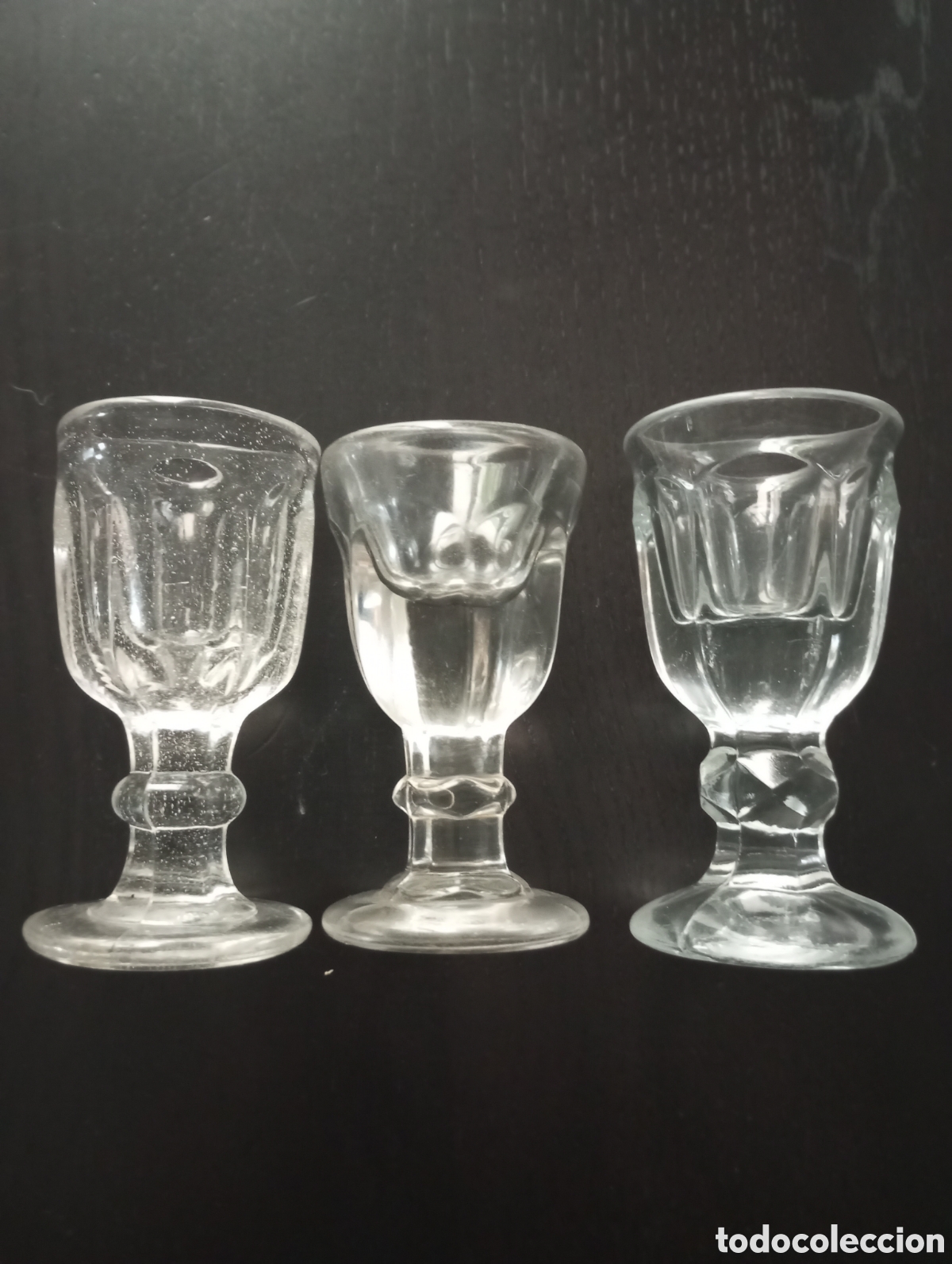 Antig&uuml;edades: Conjunto de 3 vasos siglo XIX - Foto 3