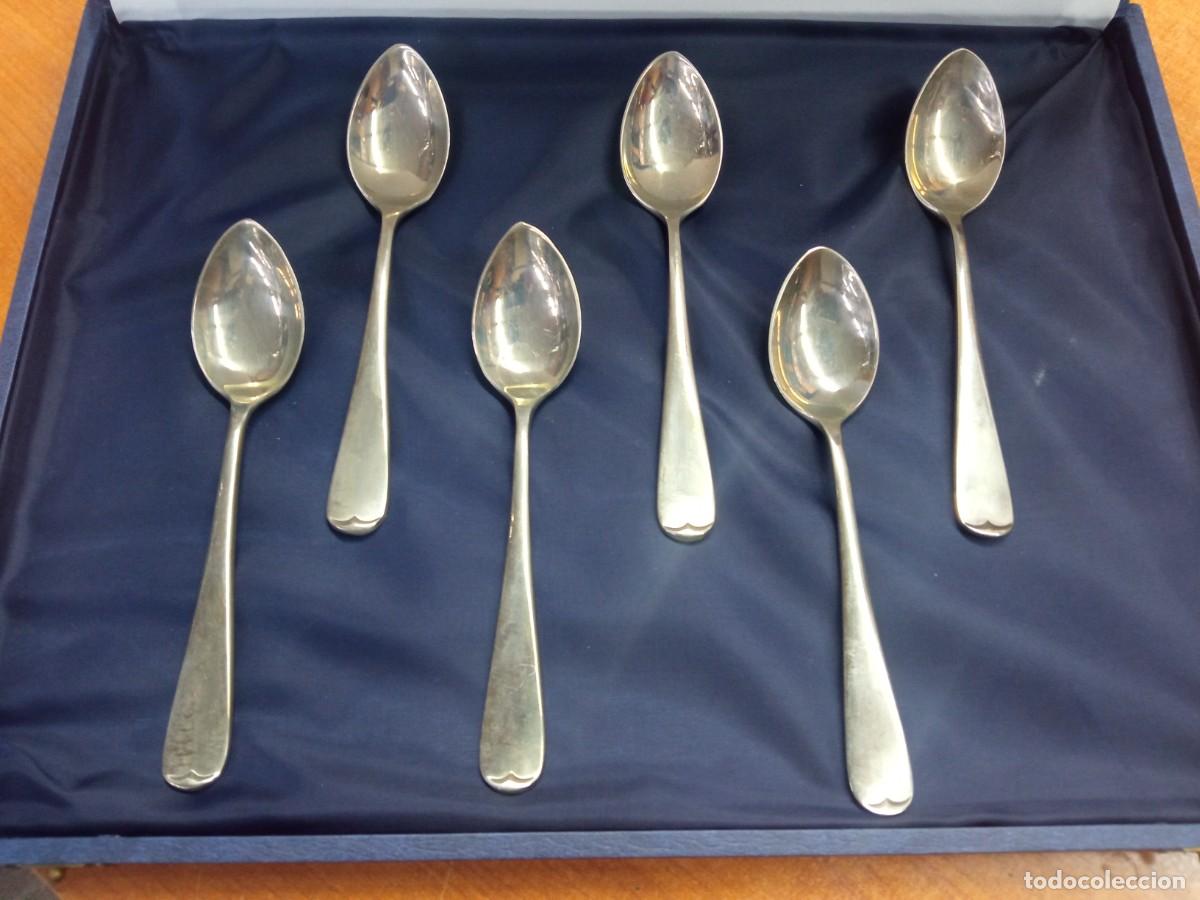 Antig&uuml;edades: J. 6 cucharas postre- alpaca - Foto 1
