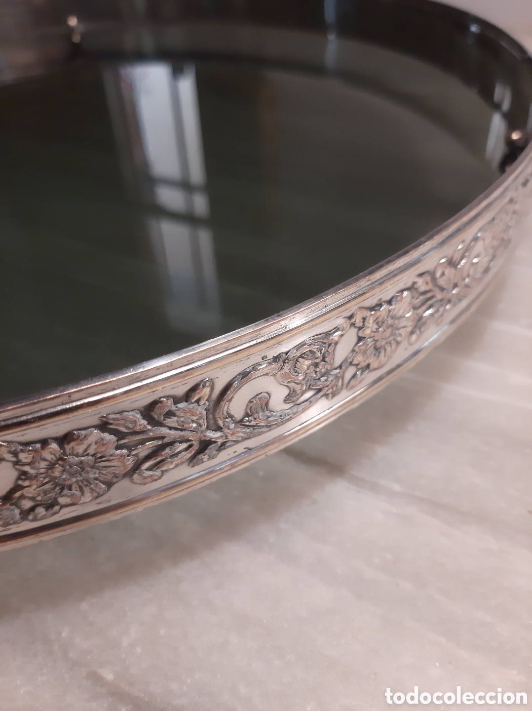 Antig&uuml;edades: Antigua bandeja con ba&ntilde;o de plata - Foto 7