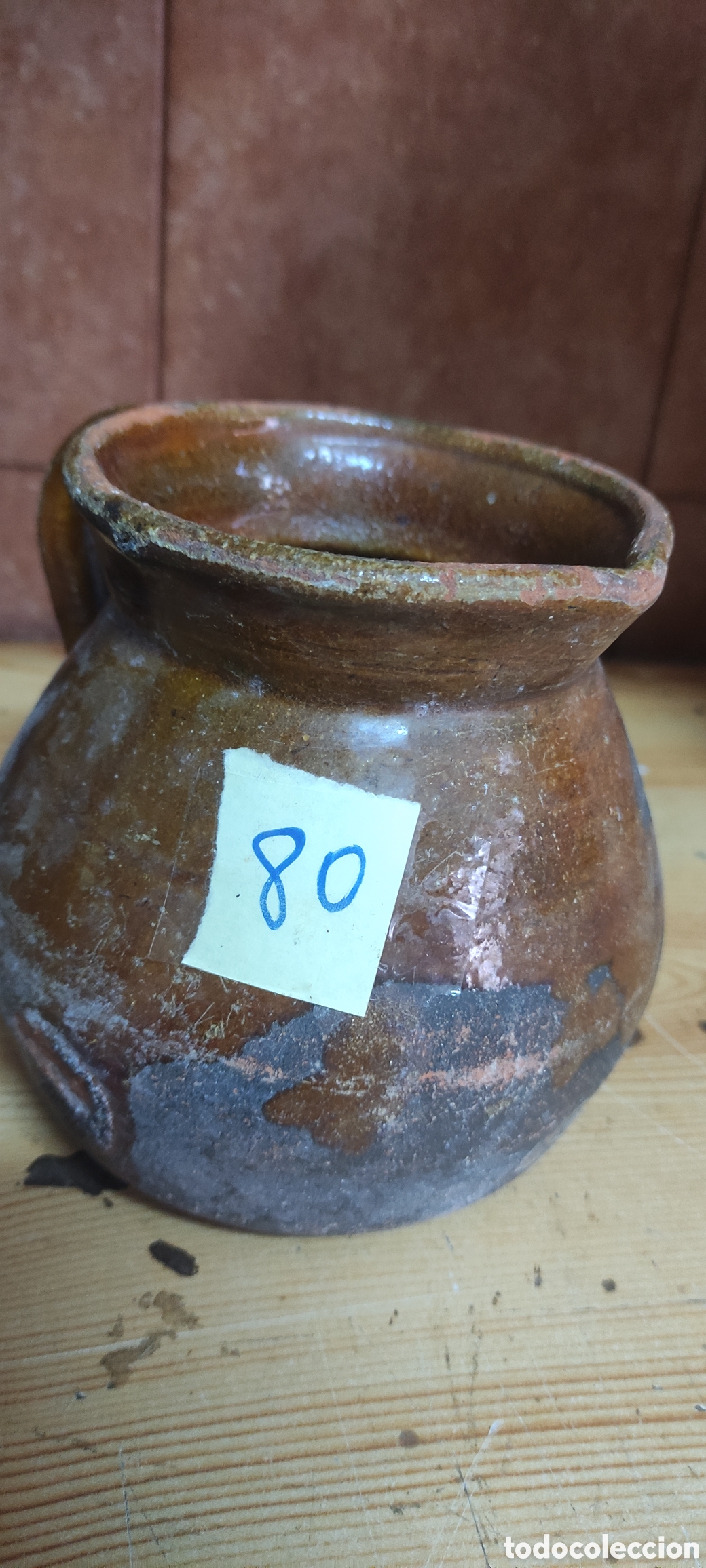 Antig&uuml;edades: Antigua jarra / olla de barro cocina - Foto 2