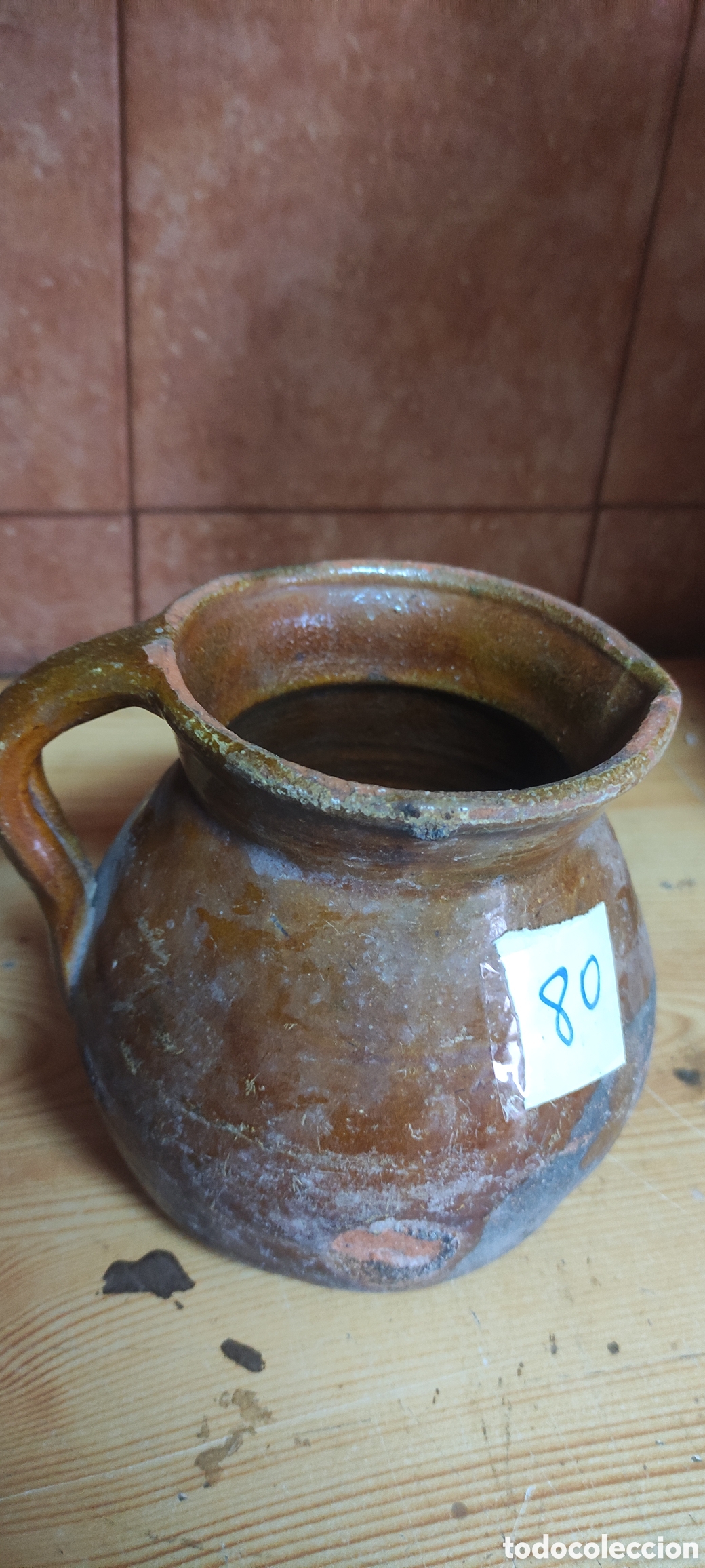 Antig&uuml;edades: Antigua jarra / olla de barro cocina - Foto 3