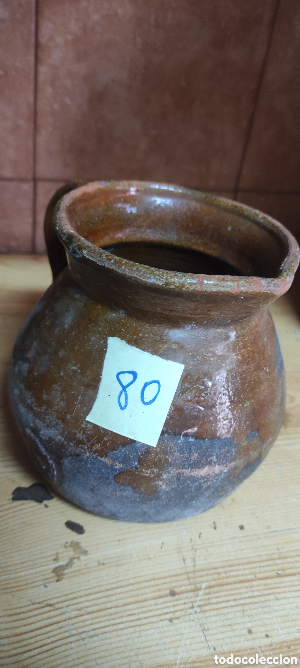 Antig&uuml;edades: Antigua jarra / olla de barro cocina - Foto 6