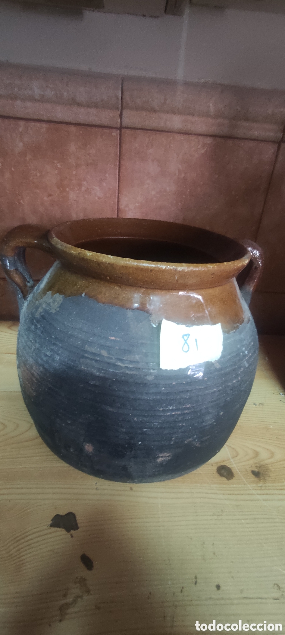 Antig&uuml;edades: Antigua olla de barro cocido - Foto 2