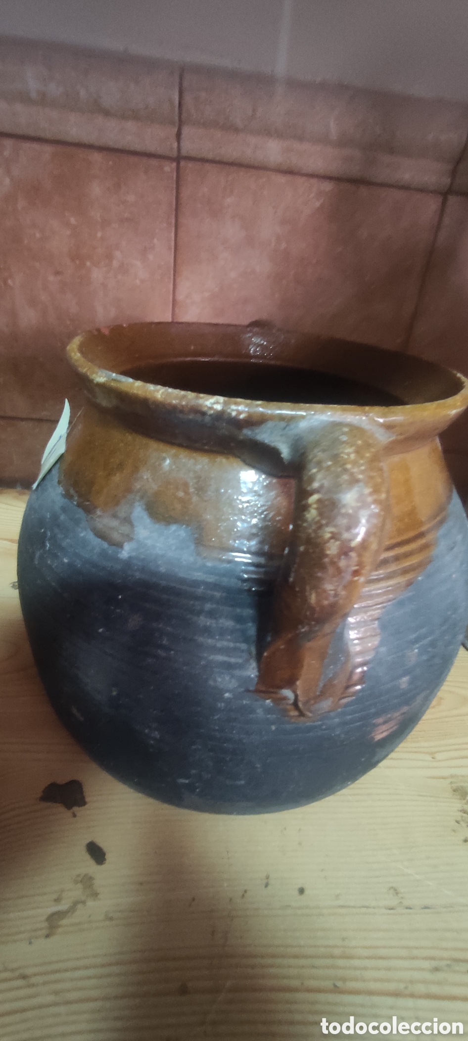Antig&uuml;edades: Antigua olla de barro cocido - Foto 3