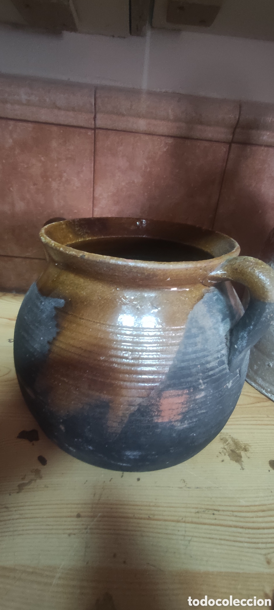 Antig&uuml;edades: Antigua olla de barro cocido - Foto 4