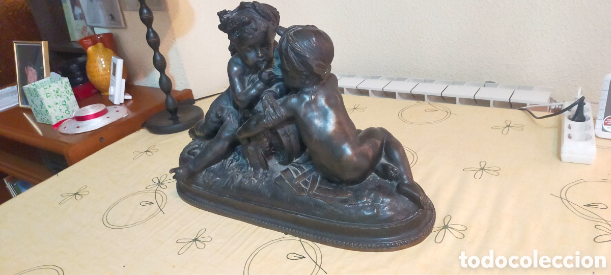 Antig&uuml;edades: Escultura de bronce ni&ntilde;os - Foto 3