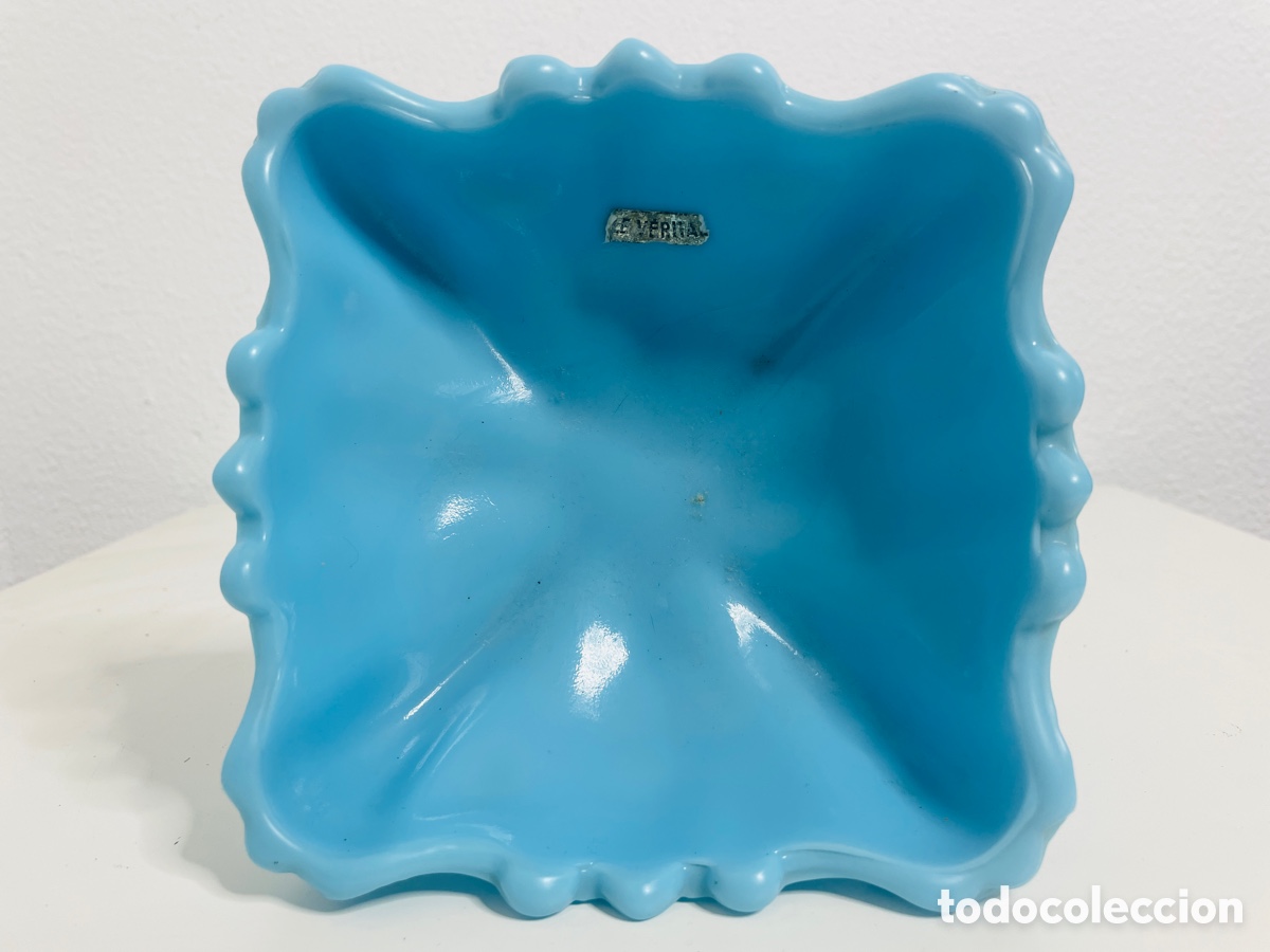 Antig&uuml;edades: Fuente Opalina Azul Cristal Uranio - Foto 7